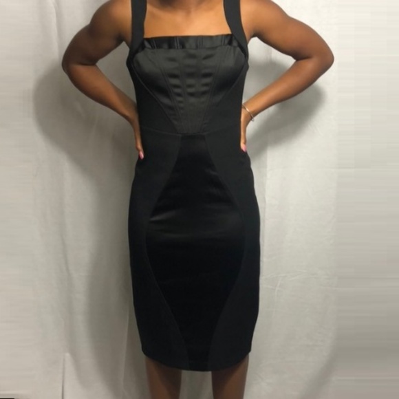 Express Black Tuxedo Midi Dress - Picture 2 of 8